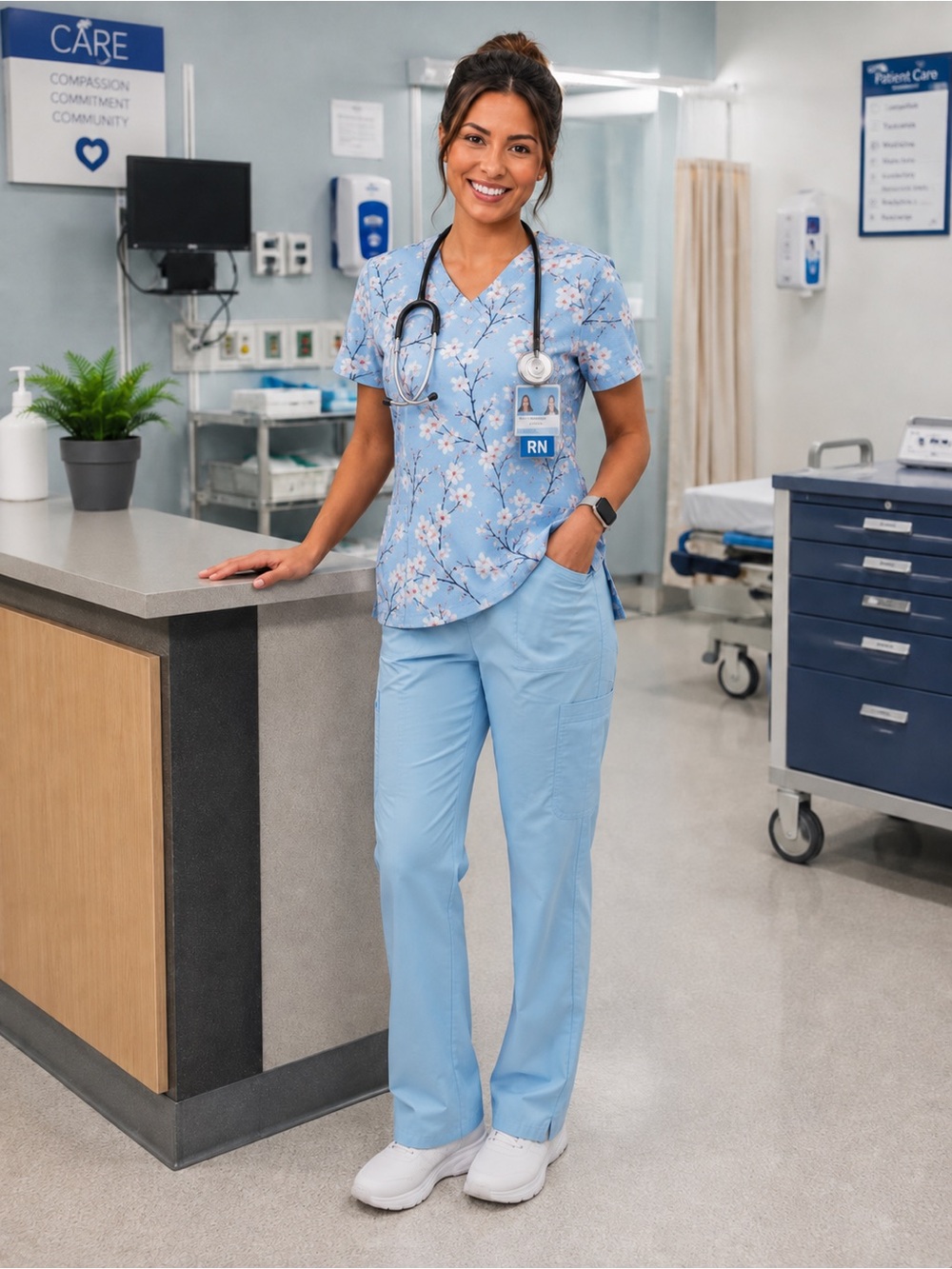 Sky Blue Scrub Pants